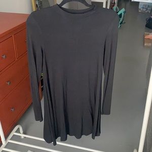 Black mock neck long sleeve dress